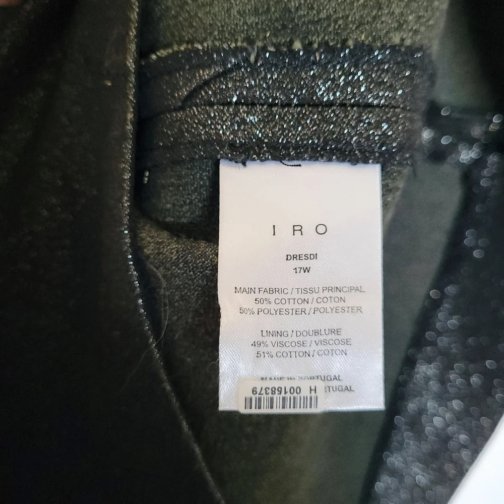 REVOLVE- IRO Dresdi V-Neck Mini Dress. Metallic black bodycon stretch - Picture 9 of 10